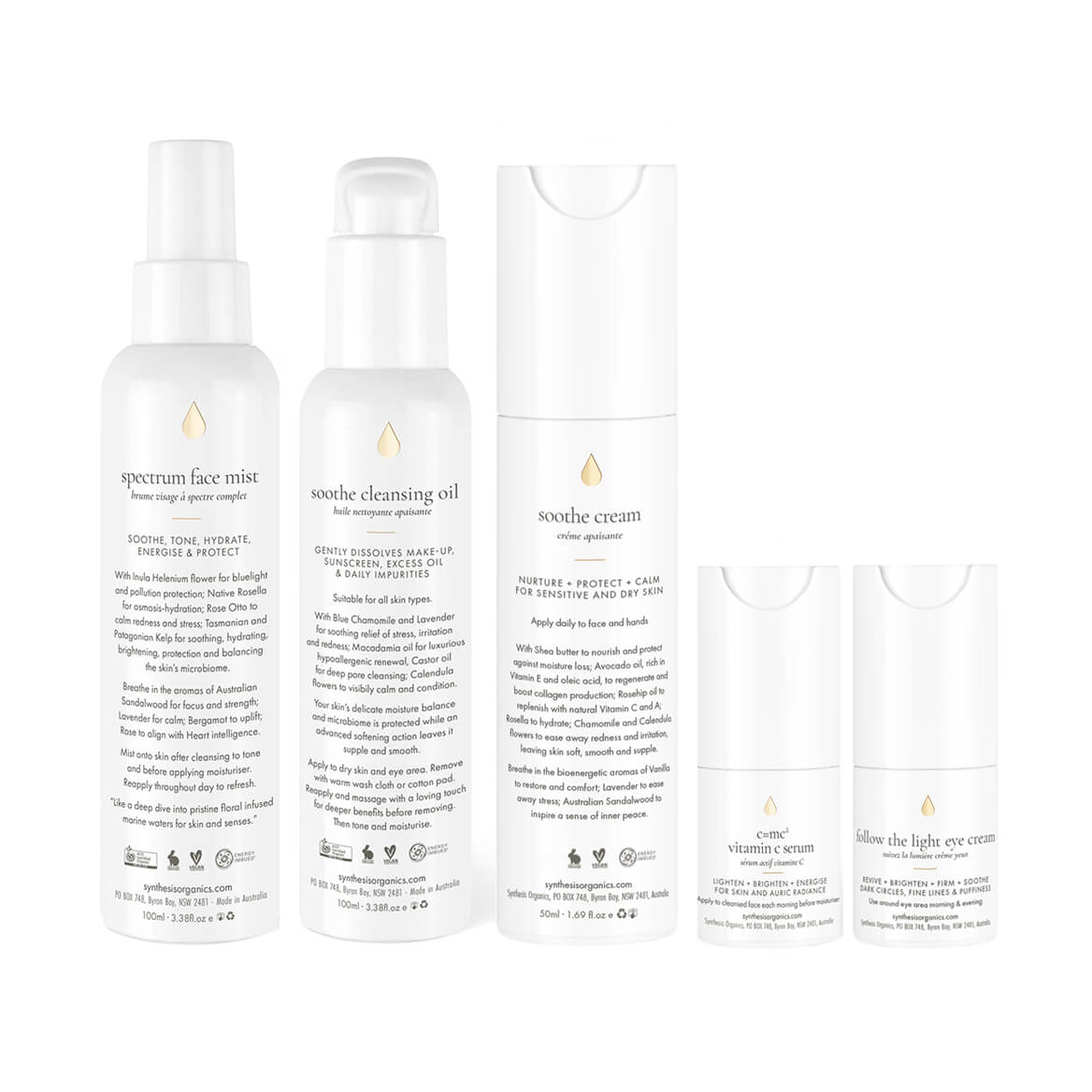 Collection 2: Essentials PLUS Other Synthesis Organics With C=mc¬≤ Vit C or HA+ Flower Dew Serum