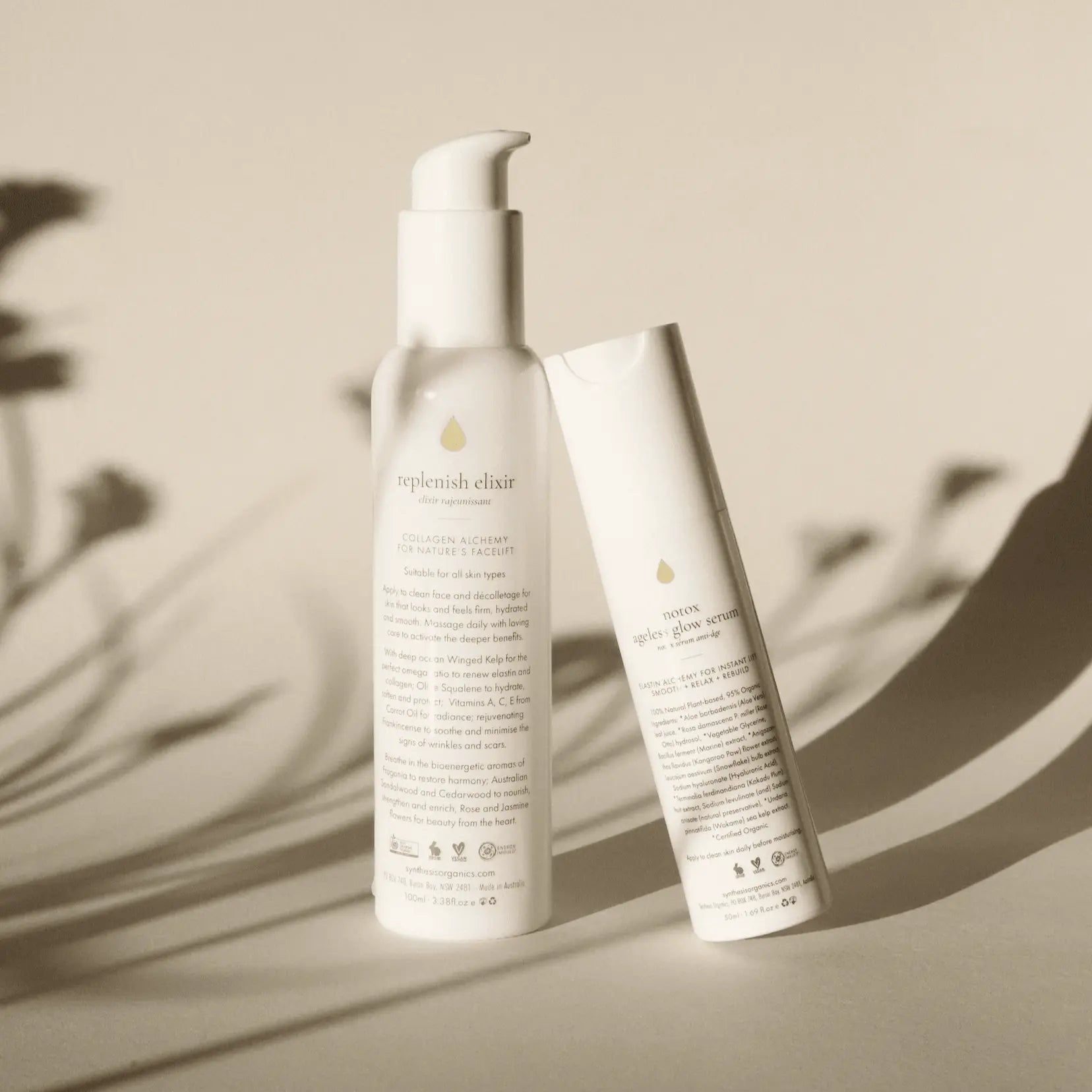 Notox Serum + Replenish Elixir 30/90 Day Transformation Duo - 30 - day Supply - Synthesis Organics