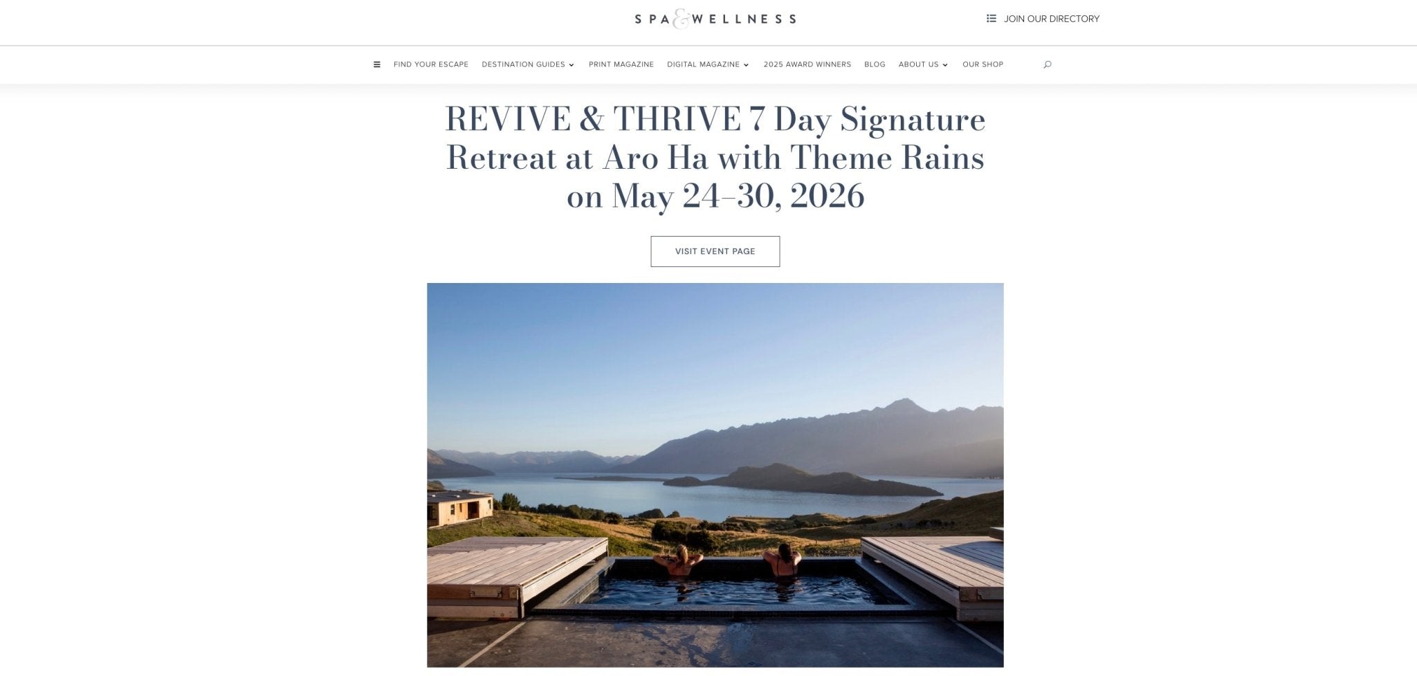 Spa & Wellness – REVIVE & THRIVE 7 Day Signature Retreat at Aro Ha with Theme Rains on May 24–30, 2026 - Synthesis Organics