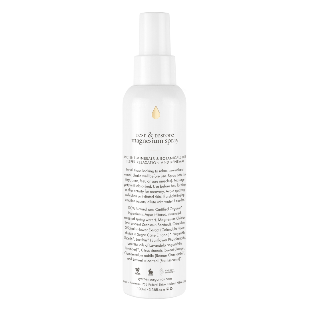 Rest & Restore Liposomal Magnesium Spray *limited edition with solar infused Calendula from our Farm - 100ml - Synthesis Organics